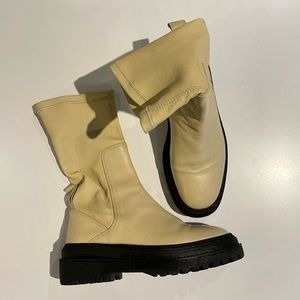 ZARA SOCK STYLE LEATHER BOOTS SIZE 7.5